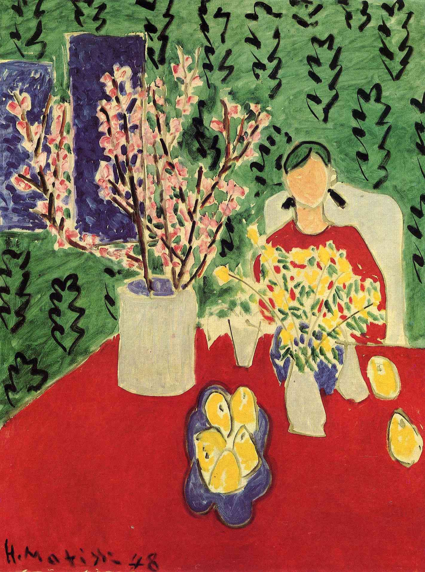 Henri Matisse - Plum Blossoms, Green Background 1948